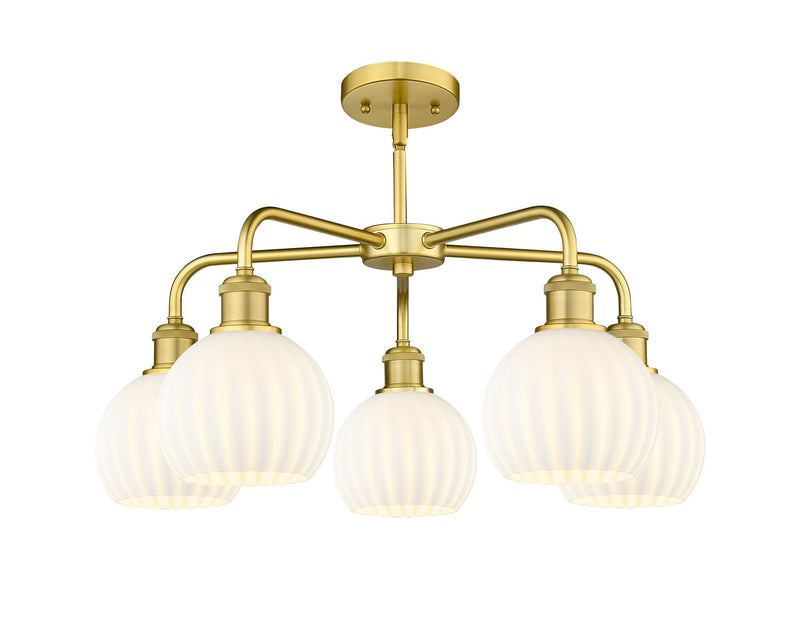 Innovations 516-5CR-SG-G1217-6WV LED Chandelier, Satin Gold