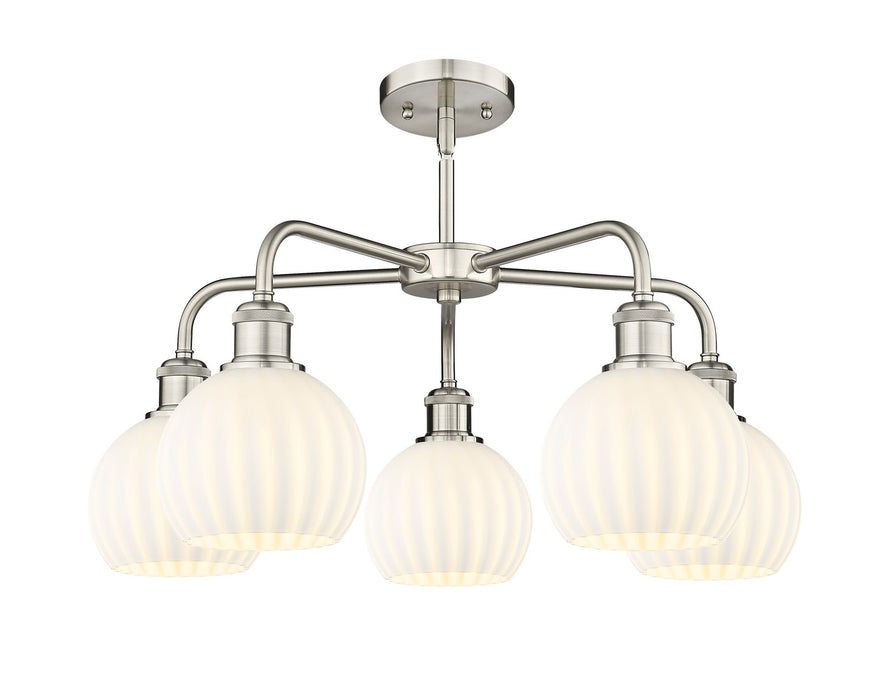 Innovations 516-5CR-SN-G1217-6WV LED Chandelier, Satin Nickel