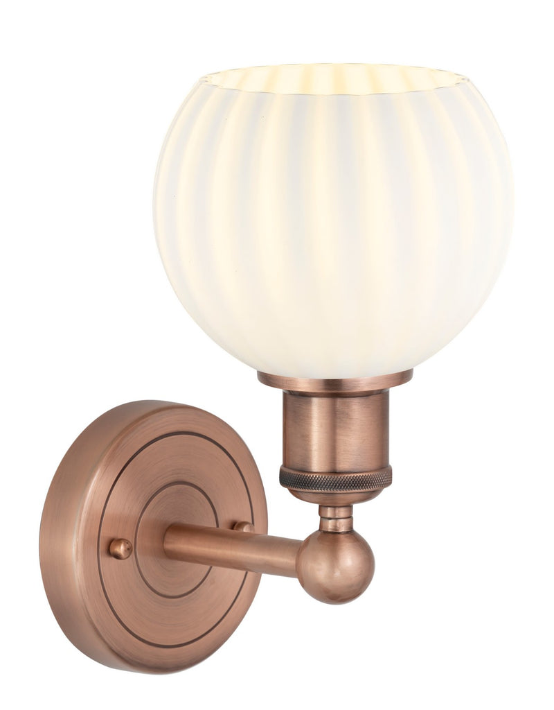 Innovations 616-1W-AC-G1217-6WV LED Wall Sconce, Antique Copper