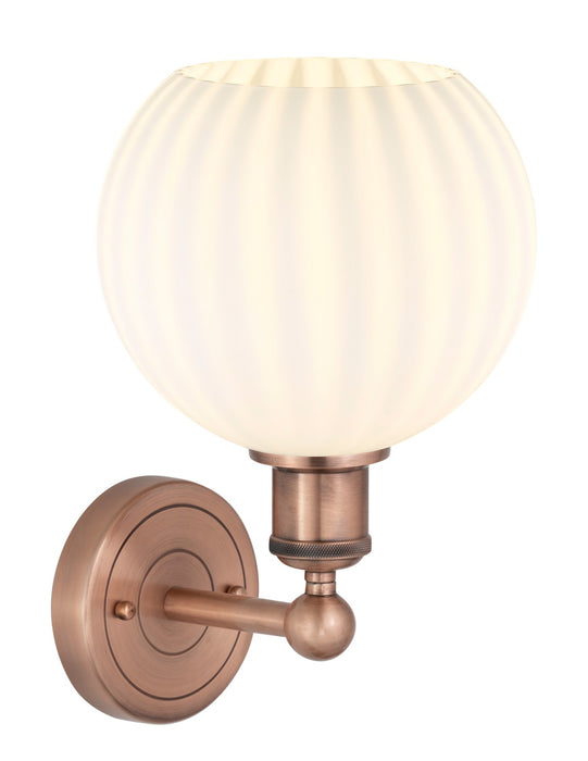 Innovations 616-1W-AC-G1217-8WV LED Wall Sconce, Antique Copper