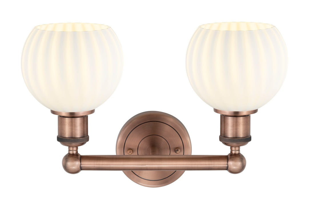 Innovations 616-2W-AC-G1217-6WV LED Bath Vanity, Antique Copper