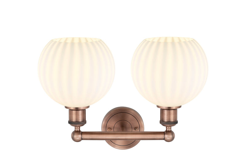 Innovations 616-2W-AC-G1217-8WV LED Bath Vanity, Antique Copper