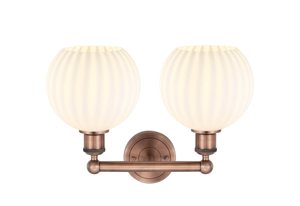 Innovations 616-2W-AC-G1217-8WV LED Bath Vanity, Antique Copper
