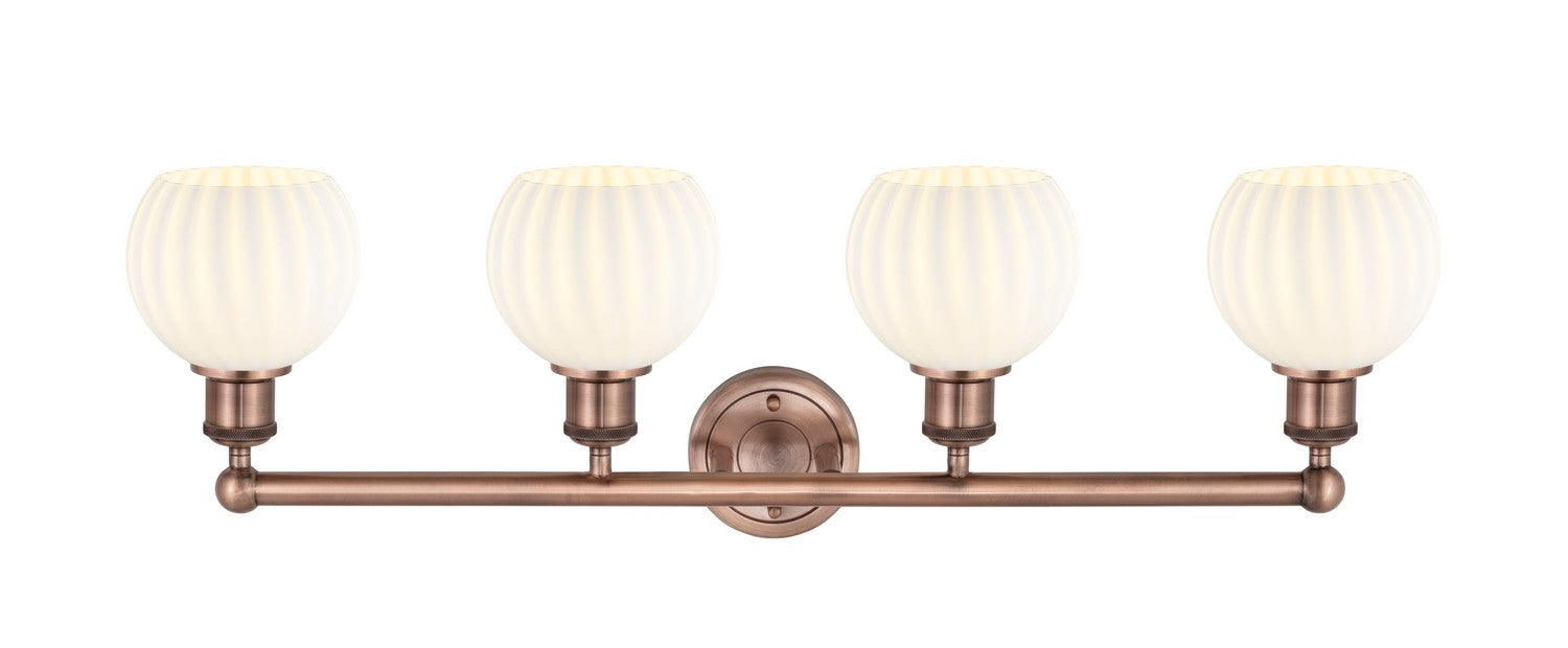 Innovations 616-4W-AC-G1217-6WV LED Bath Vanity, Antique Copper