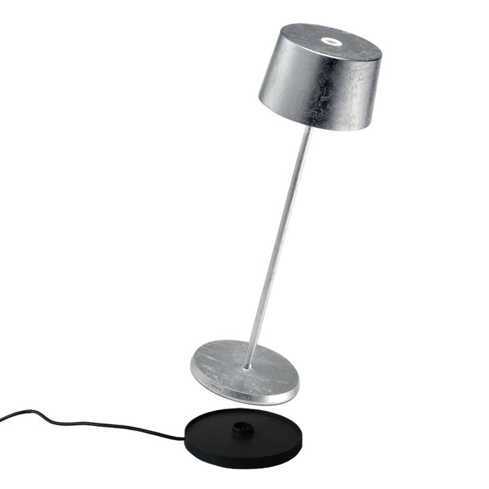Zafferano LD0850BFA LED Table Lamp, Silver leaf