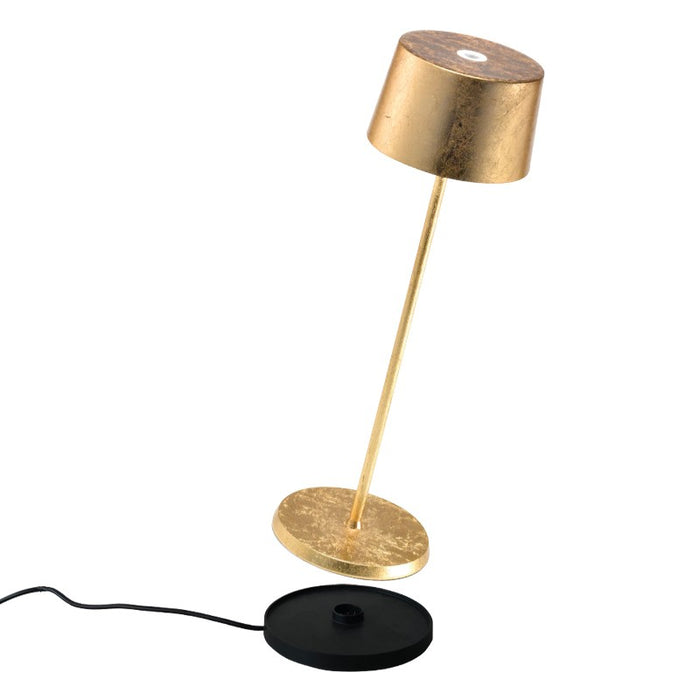 Zafferano LD0850BFO LED Table Lamp, Gold leaf