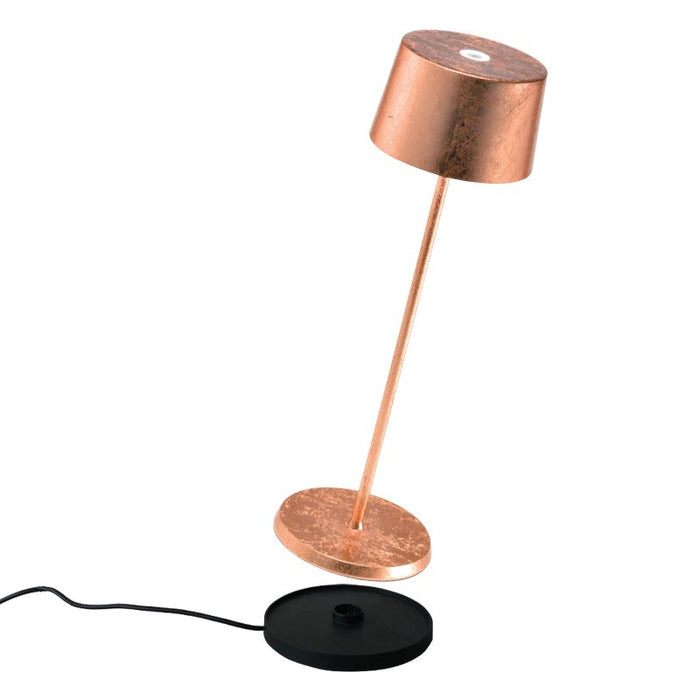 Zafferano LD0850RFR LED Table Lamp, Copper leaf