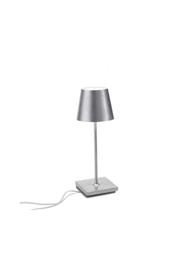 Zafferano LD0320BFA LED Table Lamp, Silver leaf