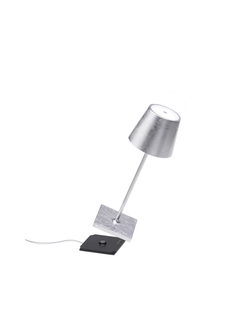 Zafferano LD0320BFA LED Table Lamp, Silver leaf