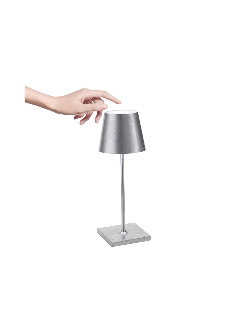 Zafferano LD0320BFA LED Table Lamp, Silver leaf