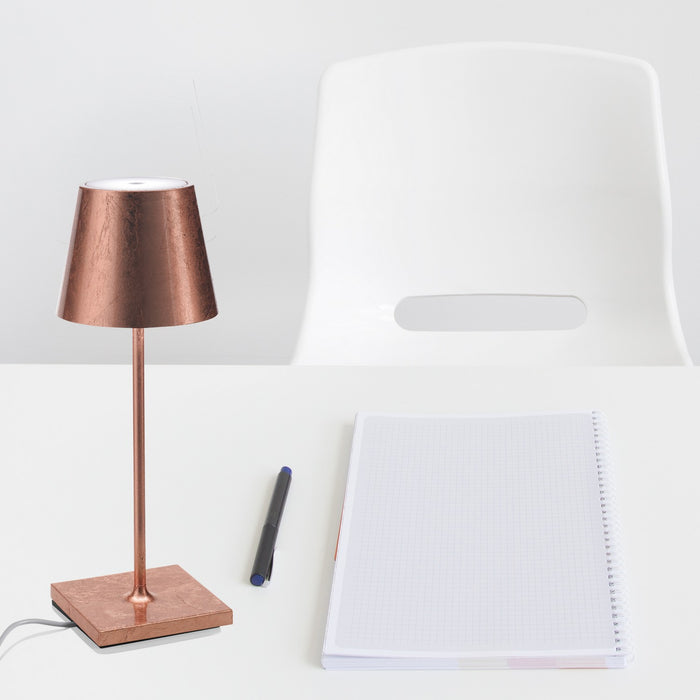 Zafferano LD0320RFR LED Table Lamp, Copper leaf