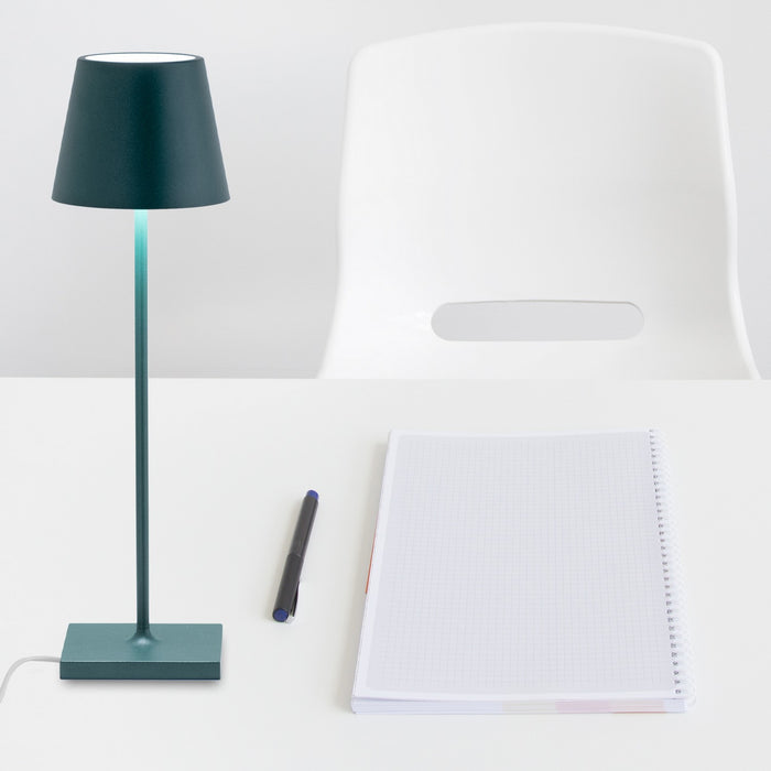 Zafferano LD0340M4 LED Table Lamp, Dark Green
