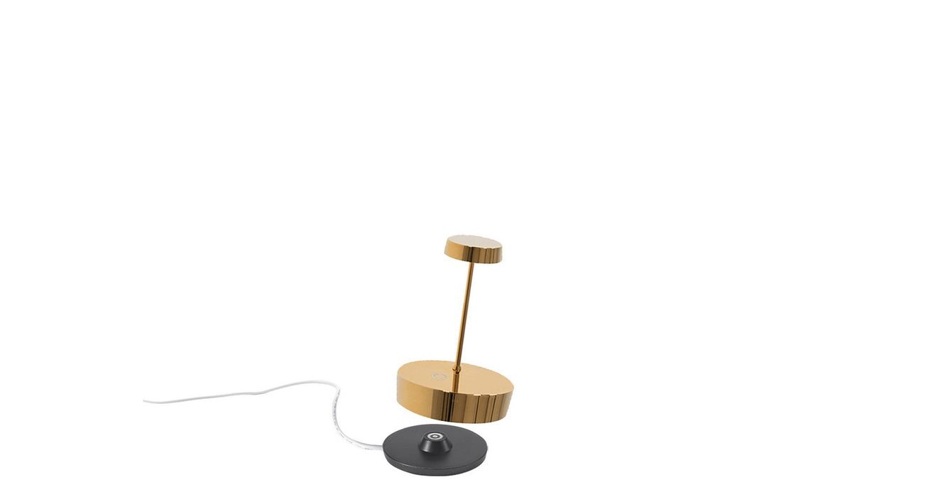 Zafferano LD1011O3 LED Table Lamp, Glossy Gold