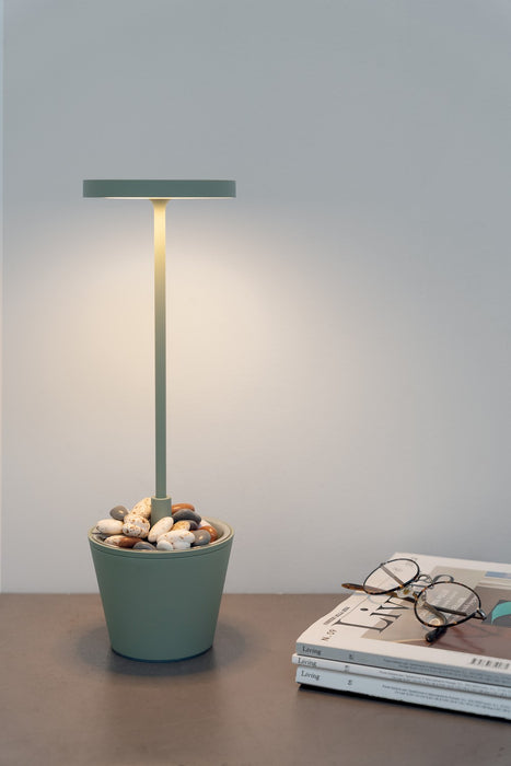 Zafferano LD0420G4 LED Table Lamp, Sage Green