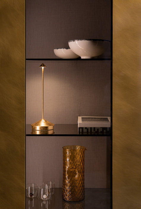 Zafferano LDO650BFO LED Table Lamp, Gold Leaf