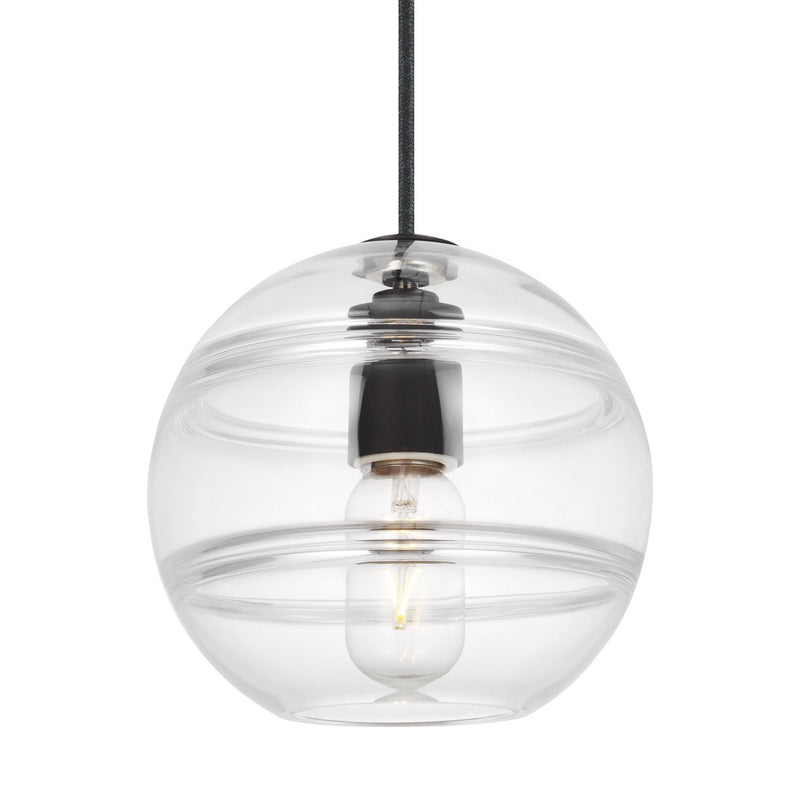 Visual Comfort Modern 700TDSDNGPCB One Light Pendant, Nightshade Black