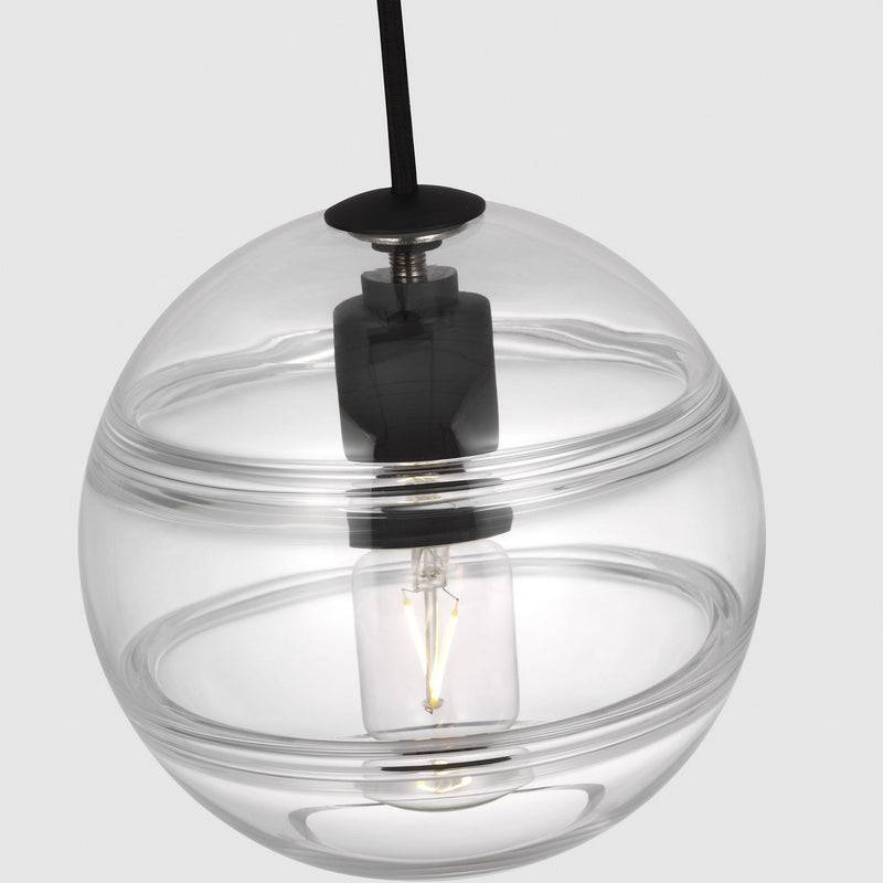 Visual Comfort Modern 700TDSDNGPCB One Light Pendant, Nightshade Black