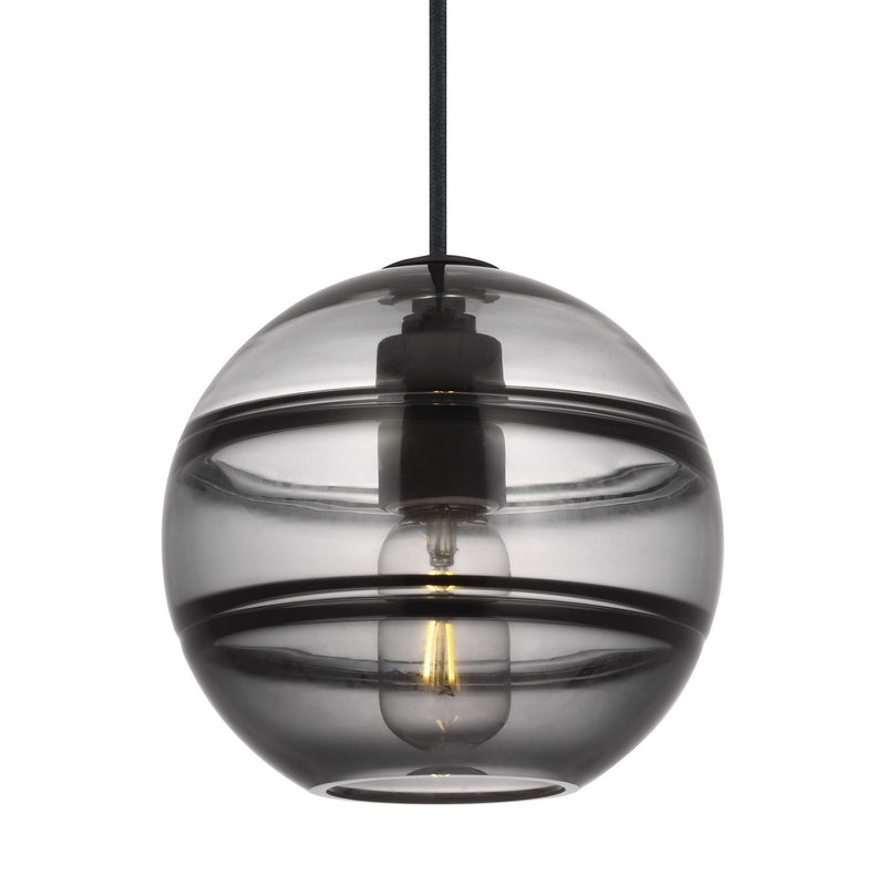 Visual Comfort Modern 700TDSDNGPKB One Light Pendant, Nightshade Black