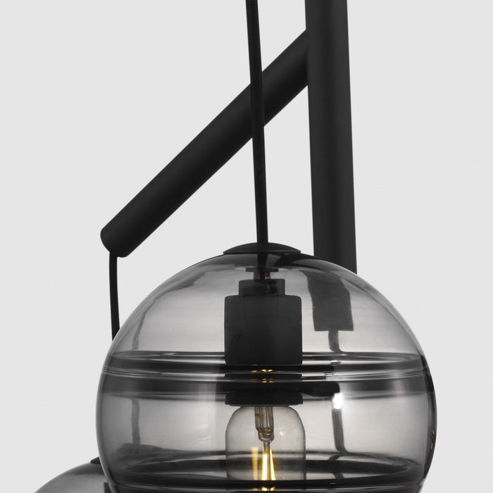 Visual Comfort Modern 700SDNMPR1KB Four Light Chandelier, Nightshade Black