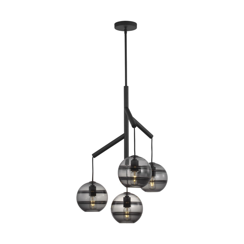 Visual Comfort Modern 700SDNMPR1KB-LED927 LED Chandelier, Nightshade Black