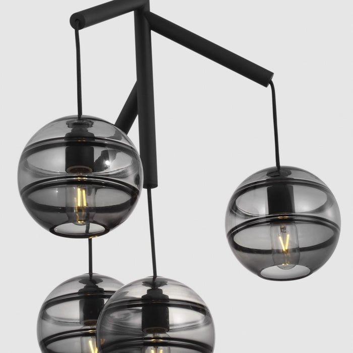 Visual Comfort Modern 700SDNMPR1KB-LED927 LED Chandelier, Nightshade Black