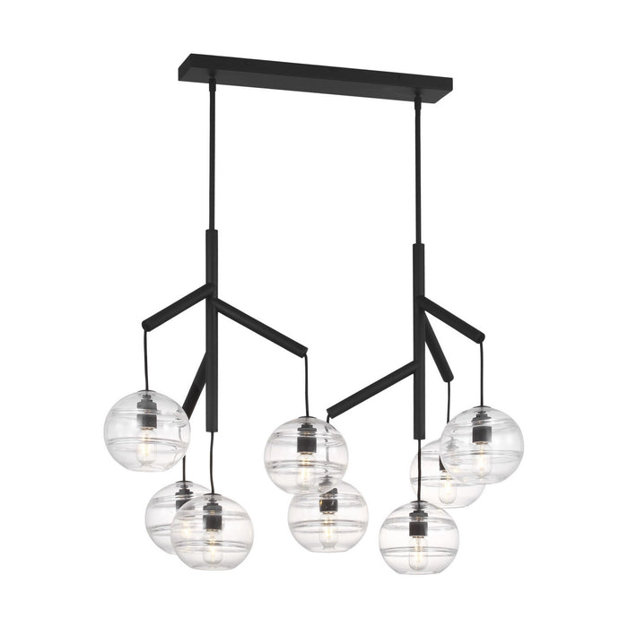 Visual Comfort Modern 700SDNMPL2CB Eight Light Chandelier, Nightshade Black
