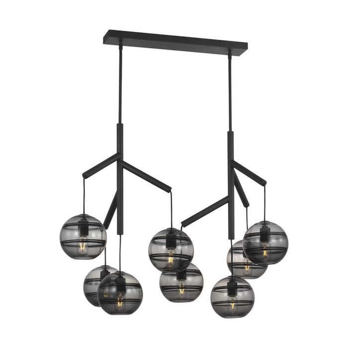 Visual Comfort Modern 700SDNMPL2KB Eight Light Chandelier, Nightshade Black