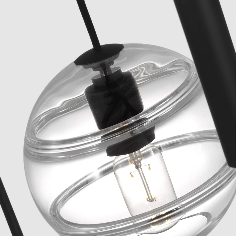 Visual Comfort Modern 700SDNMPL3CB 12 Light Chandelier, Nightshade Black