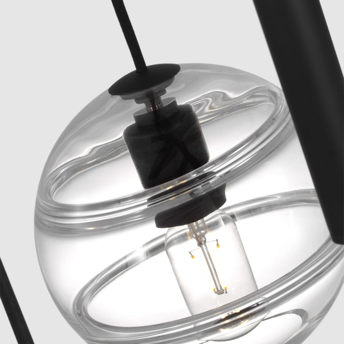 Visual Comfort Modern 700SDNMPL3CB-LED927 LED Chandelier, Nightshade Black