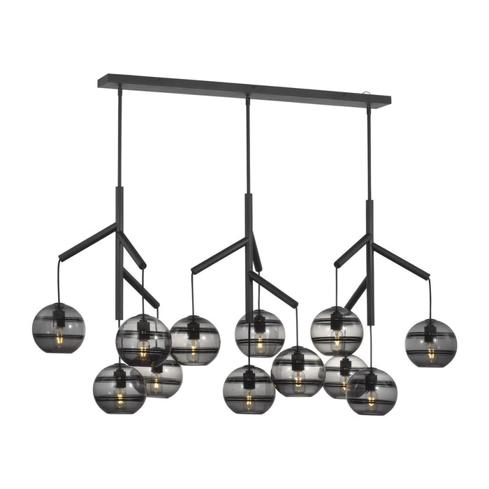 Visual Comfort Modern 700SDNMPL3KB 12 Light Chandelier, Nightshade Black