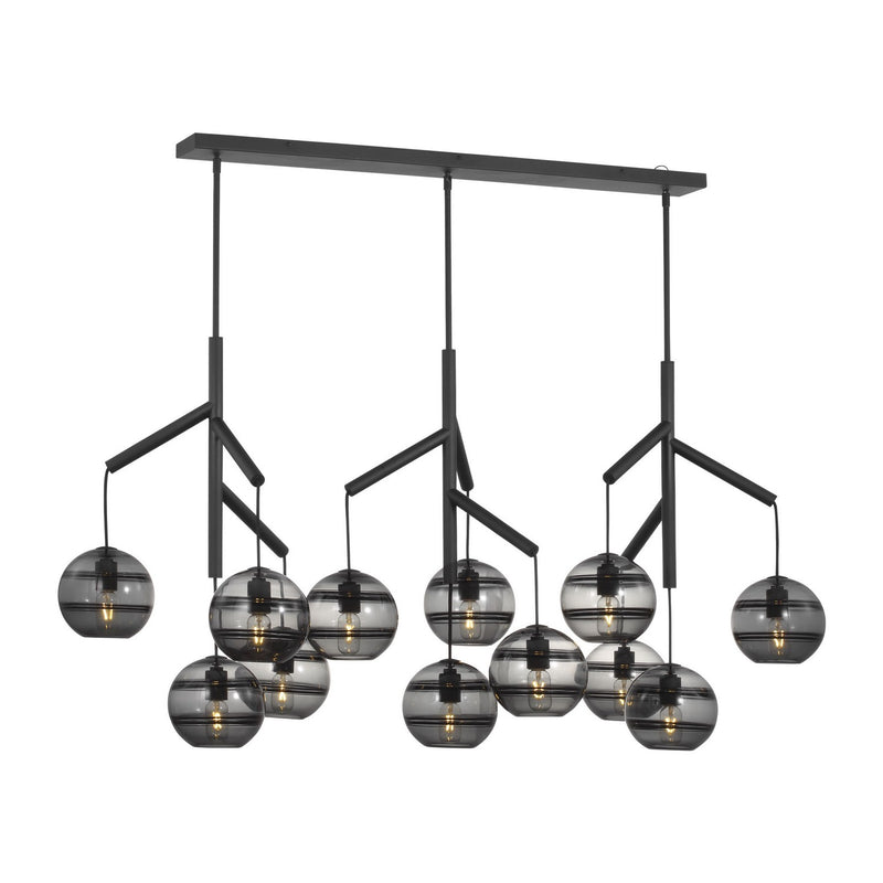Visual Comfort Modern 700SDNMPL3KB-LED927 LED Chandelier, Nightshade Black