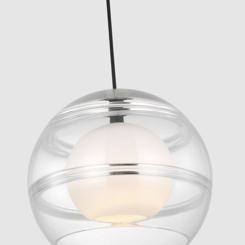 Visual Comfort Modern 700TDSDNLPCB One Light Pendant, Nightshade Black