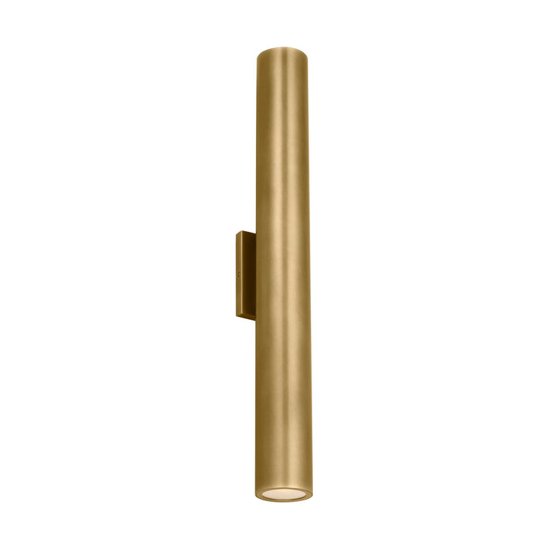 Visual Comfort Modern SLOWS29127NB LED Outdoor Wall Mount, Natural Brass