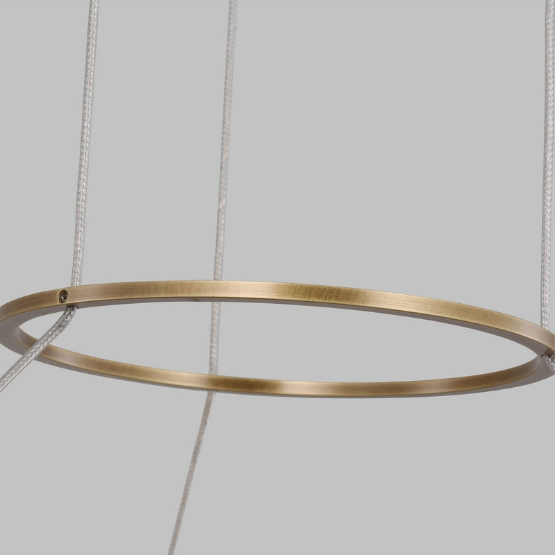 Visual Comfort Modern SLCH14930BR LED Chandelier, Plated Brass