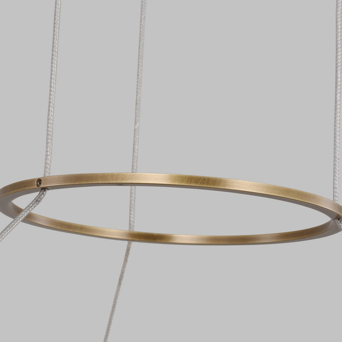 Visual Comfort Modern SLCH14930BR LED Chandelier, Plated Brass