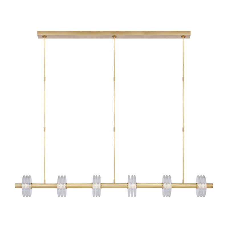 Visual Comfort Modern KWLS30327CNB LED Linear Chandelier, Natural Brass