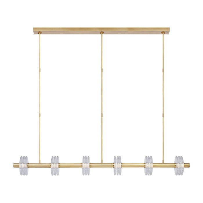 Visual Comfort Modern KWLS30327CNB LED Linear Chandelier, Natural Brass