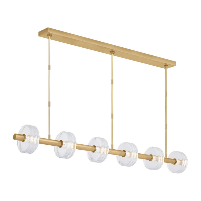 Visual Comfort Modern KWLS30327CNB LED Linear Chandelier, Natural Brass