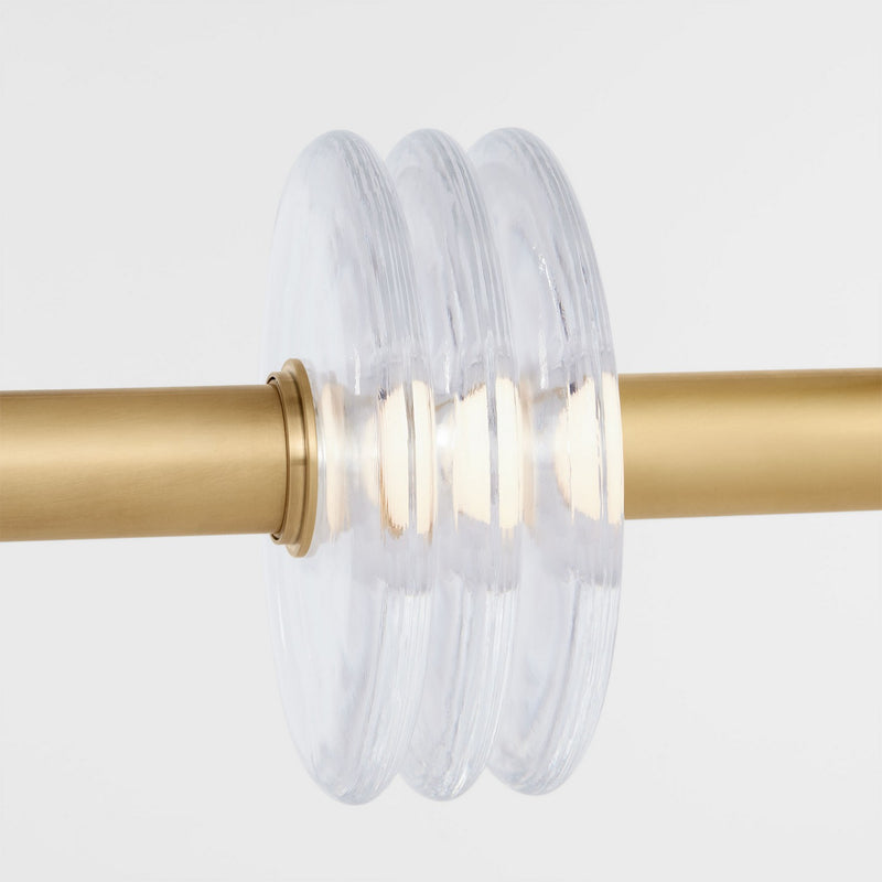 Visual Comfort Modern KWLS30327CNB LED Linear Chandelier, Natural Brass