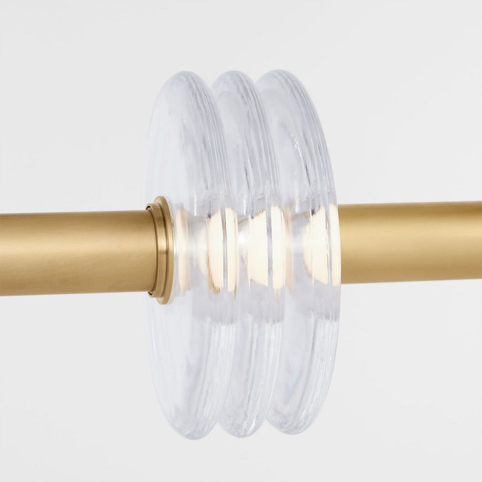 Visual Comfort Modern KWLS30327CNB LED Linear Chandelier, Natural Brass