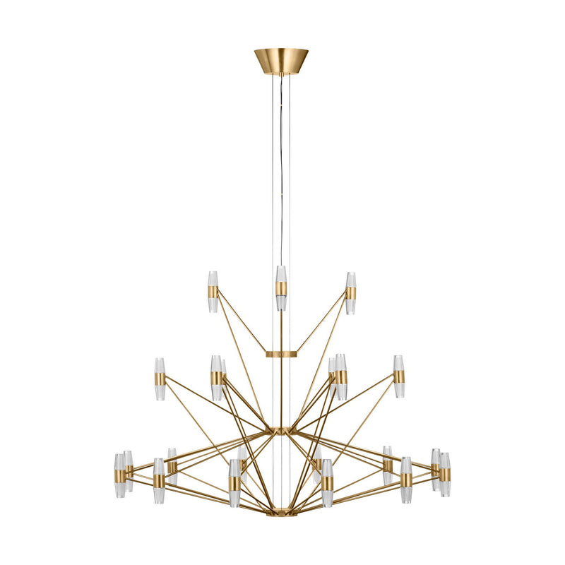 Visual Comfort Modern SLCH24627NB LED Chandelier, Natural Brass