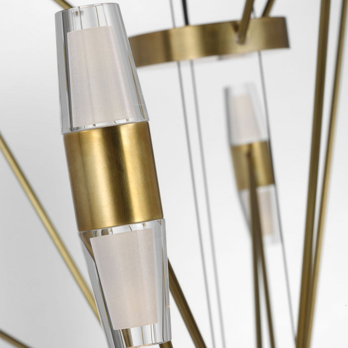 Visual Comfort Modern SLCH24627NB LED Chandelier, Natural Brass