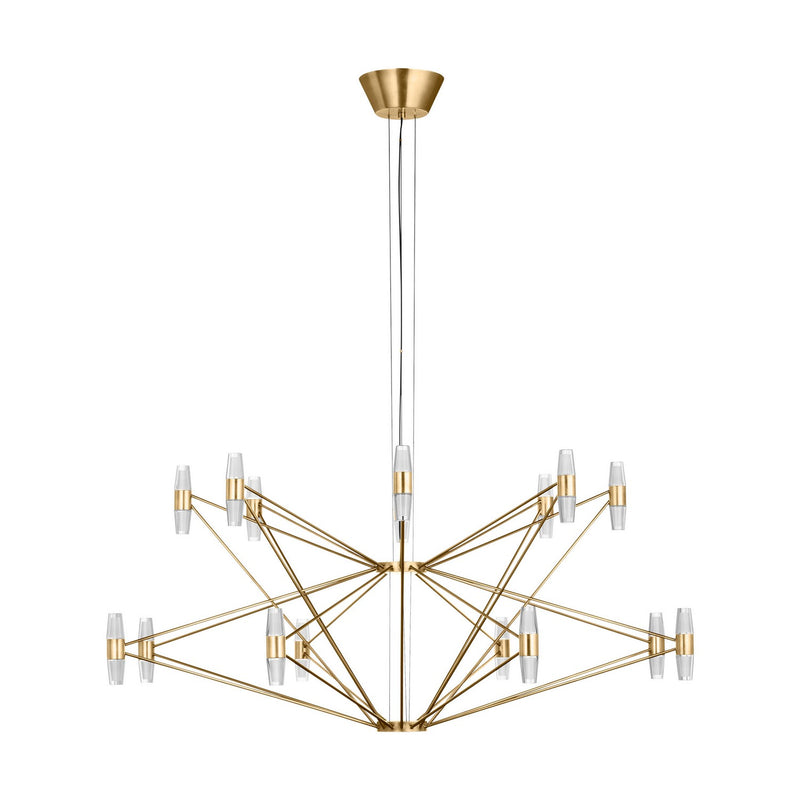 Visual Comfort Modern SLCH24727NB LED Chandelier, Natural Brass