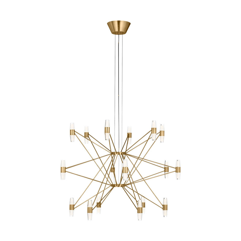Visual Comfort Modern SLCH24827NB LED Chandelier, Natural Brass