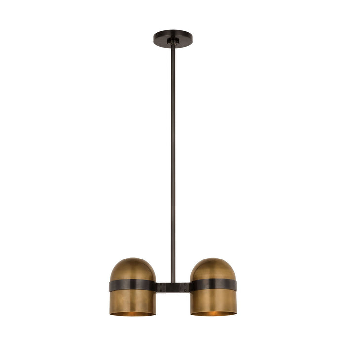Visual Comfort Modern AKPD33827BDZ/BWB LED Pendant, Blackened Bronze/Bright Worn Brass