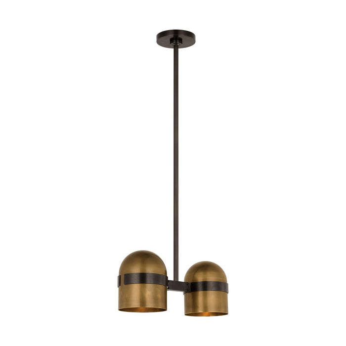 Visual Comfort Modern AKPD33827BDZ/BWB LED Pendant, Blackened Bronze/Bright Worn Brass