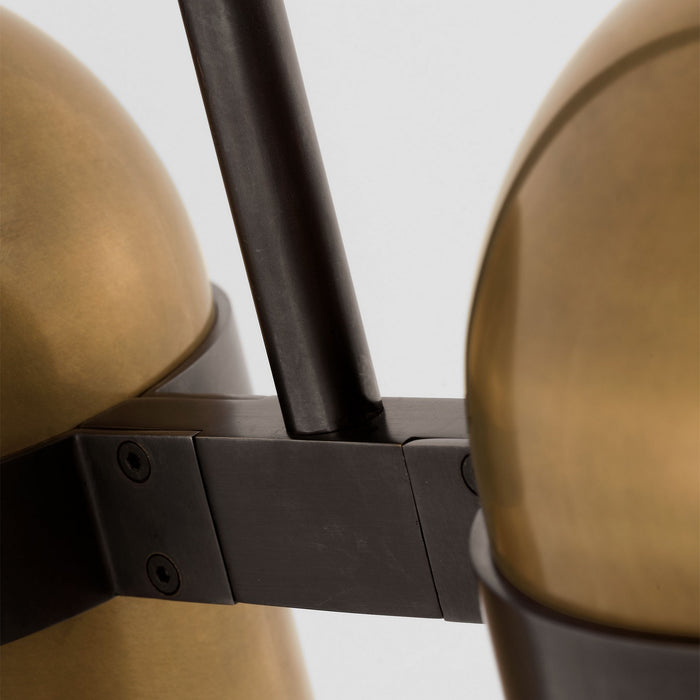 Visual Comfort Modern AKPD33827BDZ/BWB LED Pendant, Blackened Bronze/Bright Worn Brass