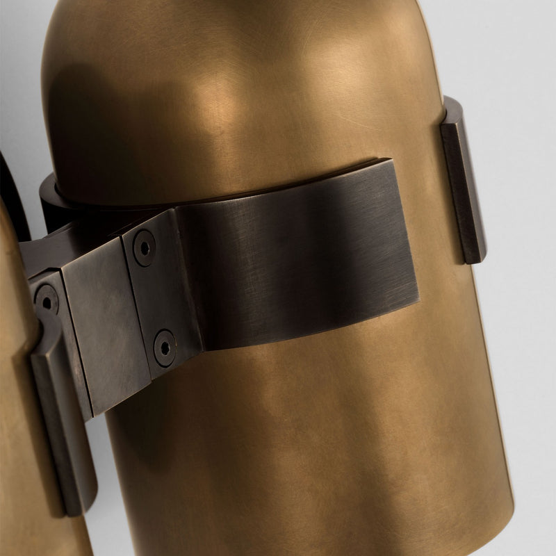Visual Comfort Modern AKWS33927BDZ/BWB LED Wall Sconce, Blackened Bronze/Bright Worn Brass