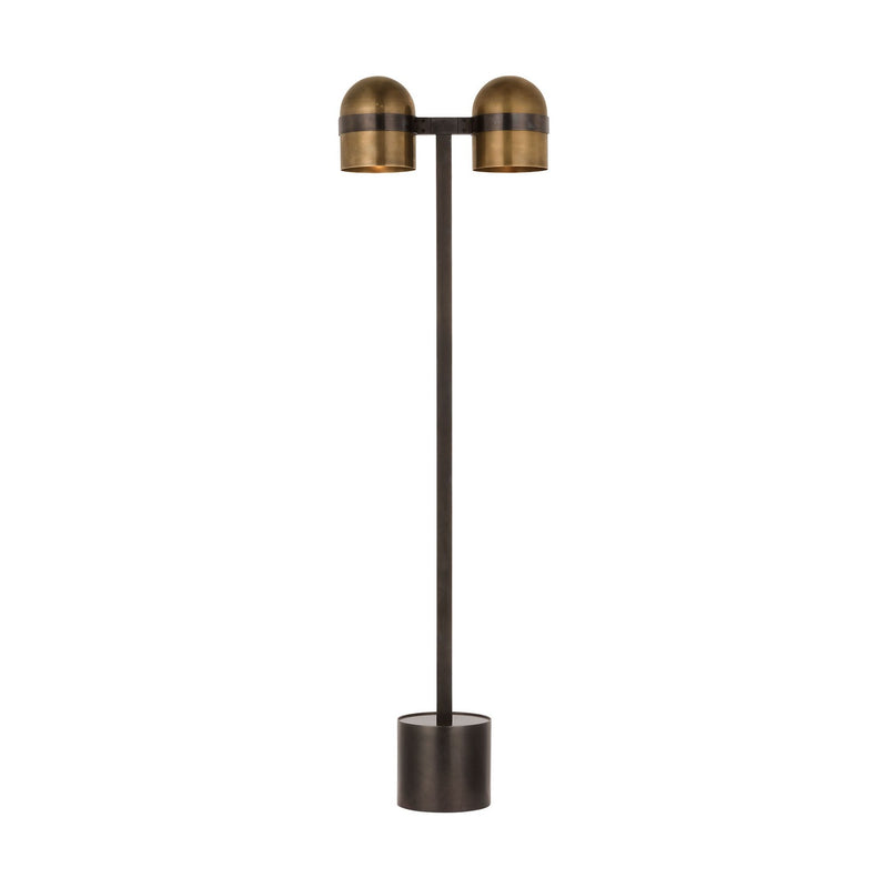 Visual Comfort Modern AKFL34127BDZ/BWB LED Floor Lamp, Blackened Bronze/Bright Worn Brass