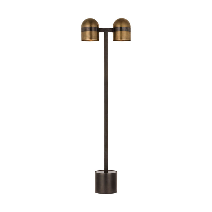 Visual Comfort Modern AKFL34127BDZ/BWB LED Floor Lamp, Blackened Bronze/Bright Worn Brass
